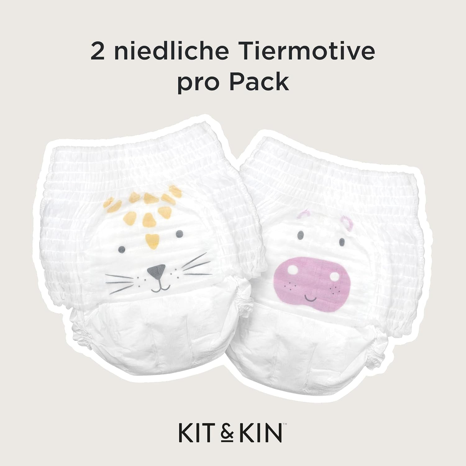 Kit & Kin Premium Öko-Windeln, Größe 4 (9–16 kg), 132 Windeln, pflanzlich und hypoallergen, zuverlässiger Auslaufschutz, vegan und frei von Tierversuchen