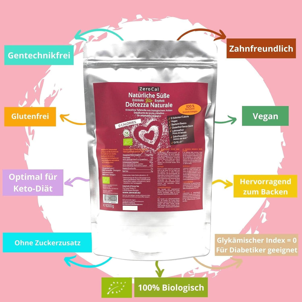 Zerocal – Bio-Erythrit 1 kg Süßstoffe Naty Shop