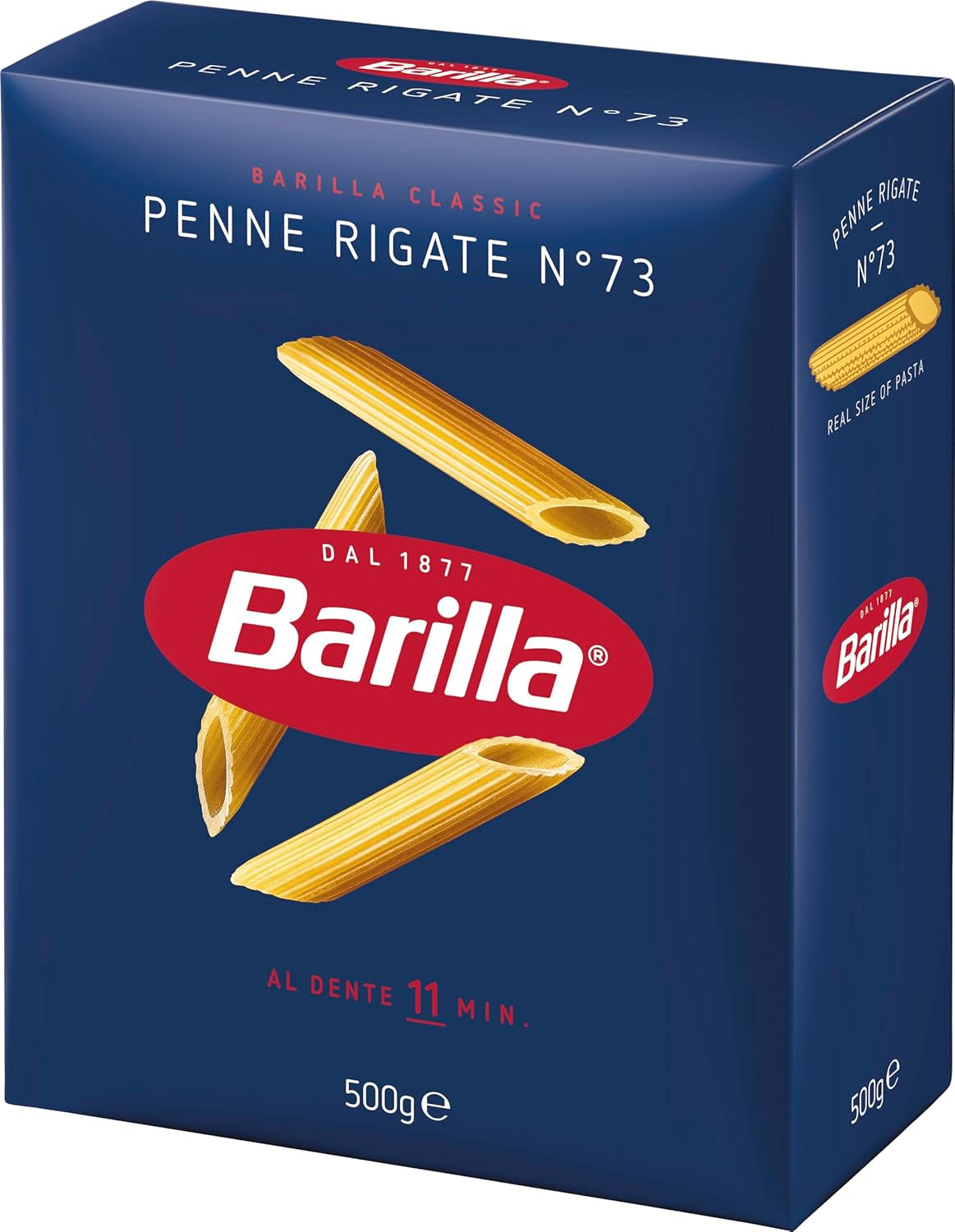 Pasta Barilla Classic Penne Rigate Nr. 73 aus hochwertigem Hartweizen, immer al dente (1 x 500 g)