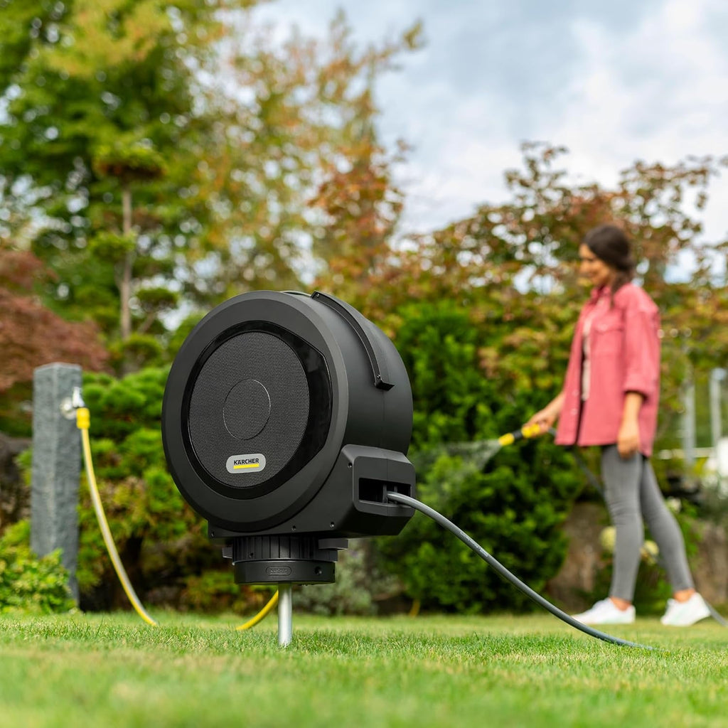 Cutie automată pentru furtun Kärcher HBX 5.35: furtun de 35 m, furtun de conectare: 1,5 m; retragere automată a furtunului, convenabilă și flexibilă, neagră