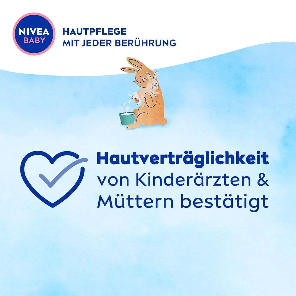 NIVEA Baby AQUA Feuchttücher, Baby Feuchttücher Zur Sanften Reinigung Empfindlicher Haut, Hypoallergene Und Parfümfreie Feuchttücher Für Babys Mit 99% Wasser (1 X 57 Stück) Baby Wet Wipes Naty Shop