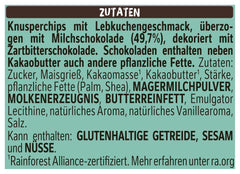 Nestlé Lebkuchen, ein köstlicher und knuspriger Snack mit Lebkuchengeschmack, umhüllt von Milchschokolade und verfeinert mit dekorativen Streifen aus dunkler Schokolade, 4er-Packung (1 x 115 g)