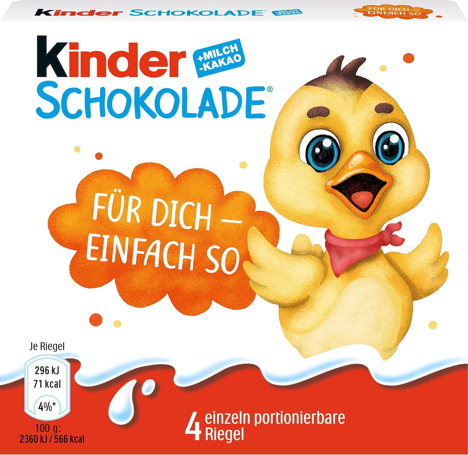 Kinderschokolade (20 x 50 g) – Valentinstagsgeschenk für Sie und Ihn, Karnevals- und Faschingssüßigkeiten – Gefüllte Milchschokoladentafeln – 20 Packungen mit je 4 einzelnen Tafeln