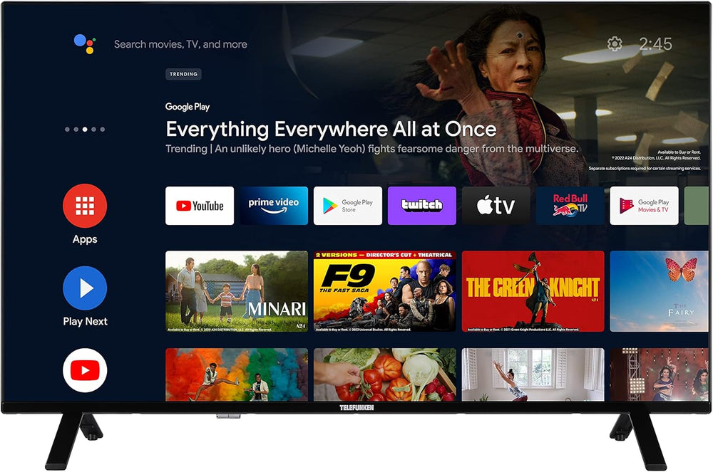 Televizor TELEFUNKEN Android TV de 43 de inci (Smart TV Full HD, HDR, triplu tuner, Bluetooth) XF43AN750M