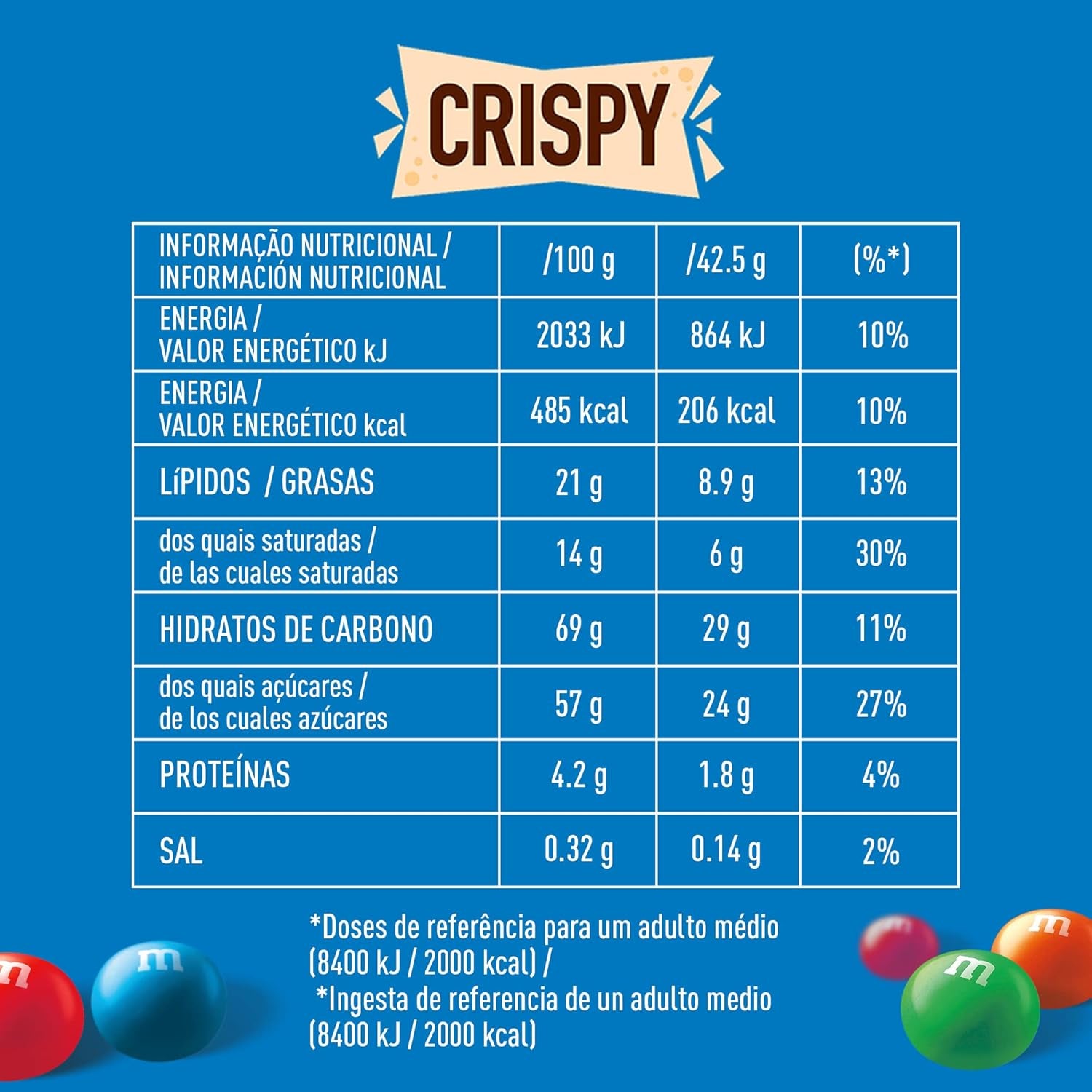M&M'S Crispy, Chocolate Crispy Lentils and Crispy Center, Schokolade, 1 Packung (1 x 340 g) (2er-Pack)