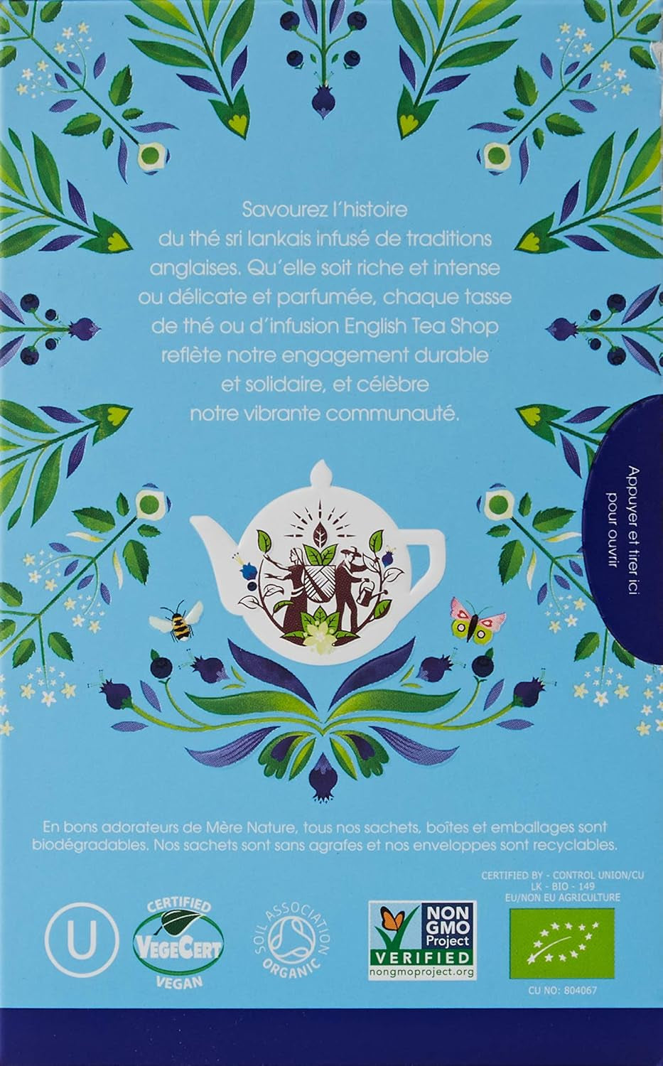 English Tea Shop Ceai alb organic, afine și flori de soc, super ceai