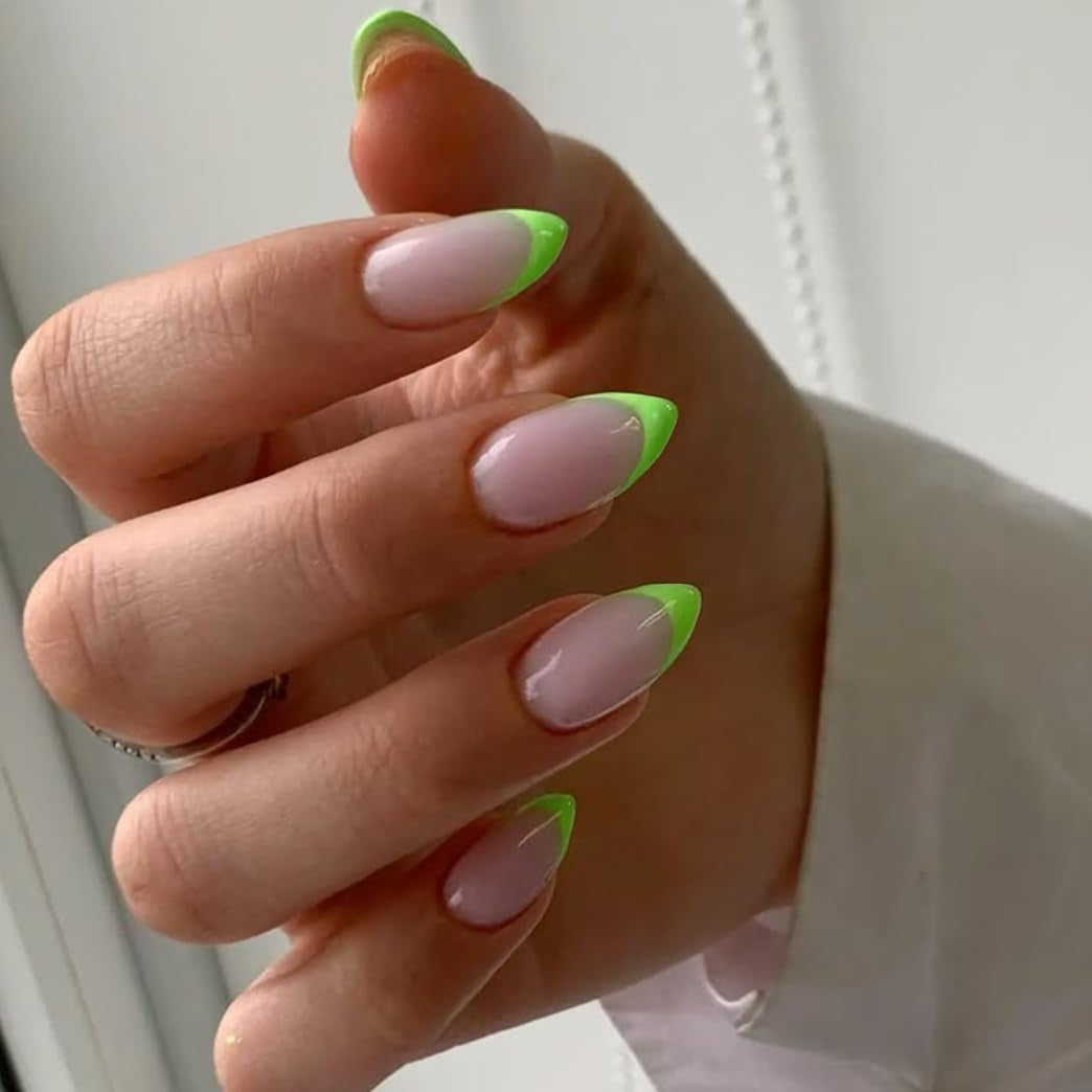 Unghii lungi cu vârf franțuzesc, aurii, cu sclipici, de lipit pe unghii lungi și pătrate, set unghii false cu vârf franțuzesc strălucitor, unghii artificiale pătrate pentru femei, 24 de bucăți