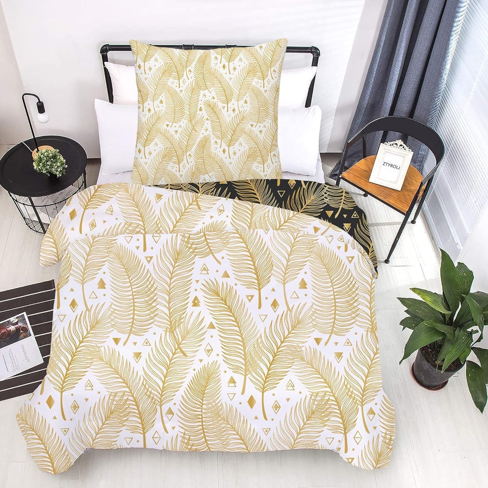 Bettwäsche für Kinder, Jungen, verschiedene Modelle, mit Reißverschluss, Mikrofaser-Polyester. Bettwäsche – Kinder Naty Shop Blätter 135 x 200 cm + 80 x 80 cm