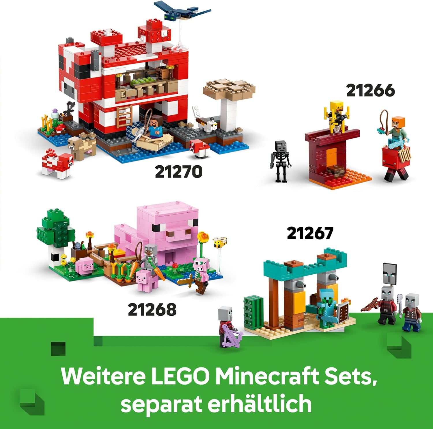 LEGO Minecraft Die Expedition zur Gürteltiermine – Interaktives Gamer Spielzeug mit Höhlenspinne- und Wolfsfiguren – TNT-Funktion – Gaming Geschenk für Jungen und Mädchen ab 8 Jahren – 21269