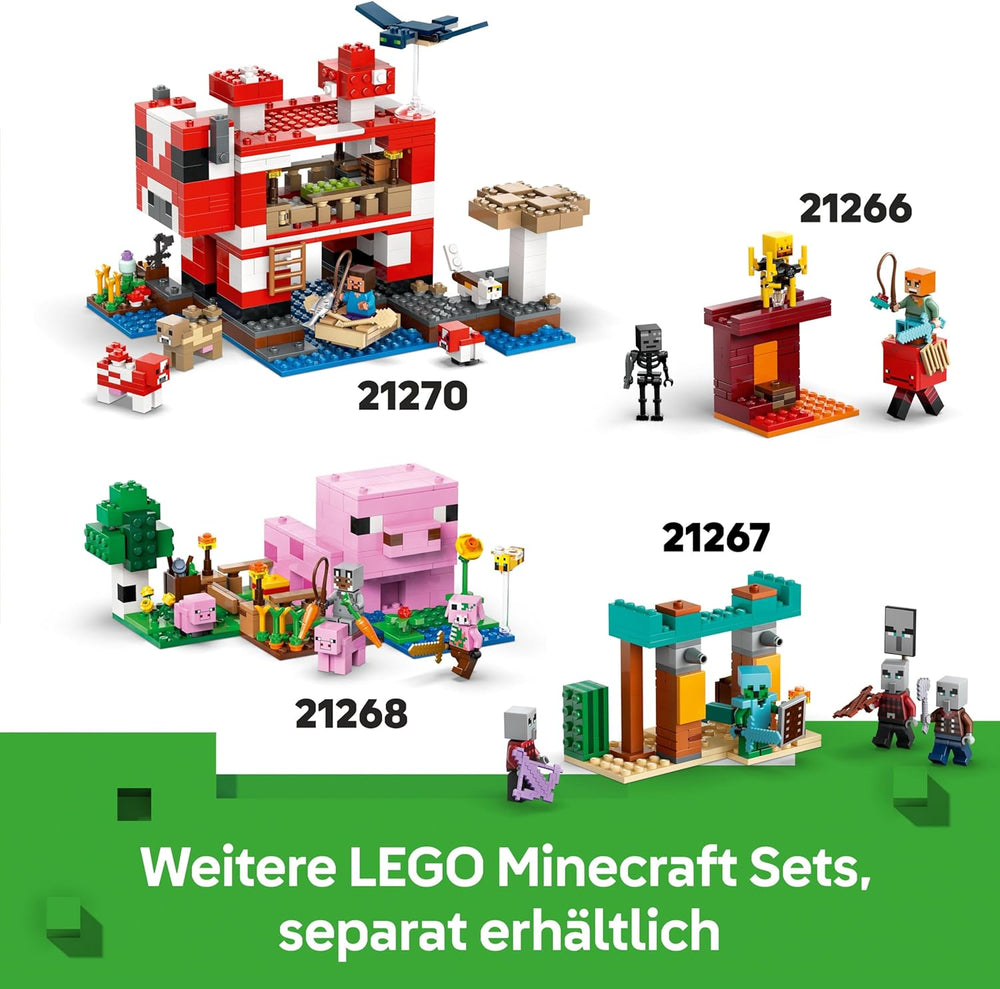 LEGO Minecraft Die Expedition zur Gürteltiermine – Interaktives Gamer Spielzeug mit Höhlenspinne- und Wolfsfiguren – TNT-Funktion – Gaming Geschenk für Jungen und Mädchen ab 8 Jahren – 21269