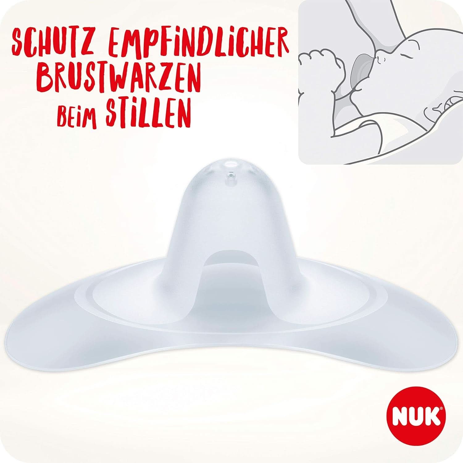 NUK Stillhütten | Brusthütchen Zum Stillen | Schützt vor Wunden Brustwarzen | Dünnes Silikon | Größe M (20 mm) | Inklusive Schutzdose | 2 Stück Babynahrung und Stillzubehör Naty Shop