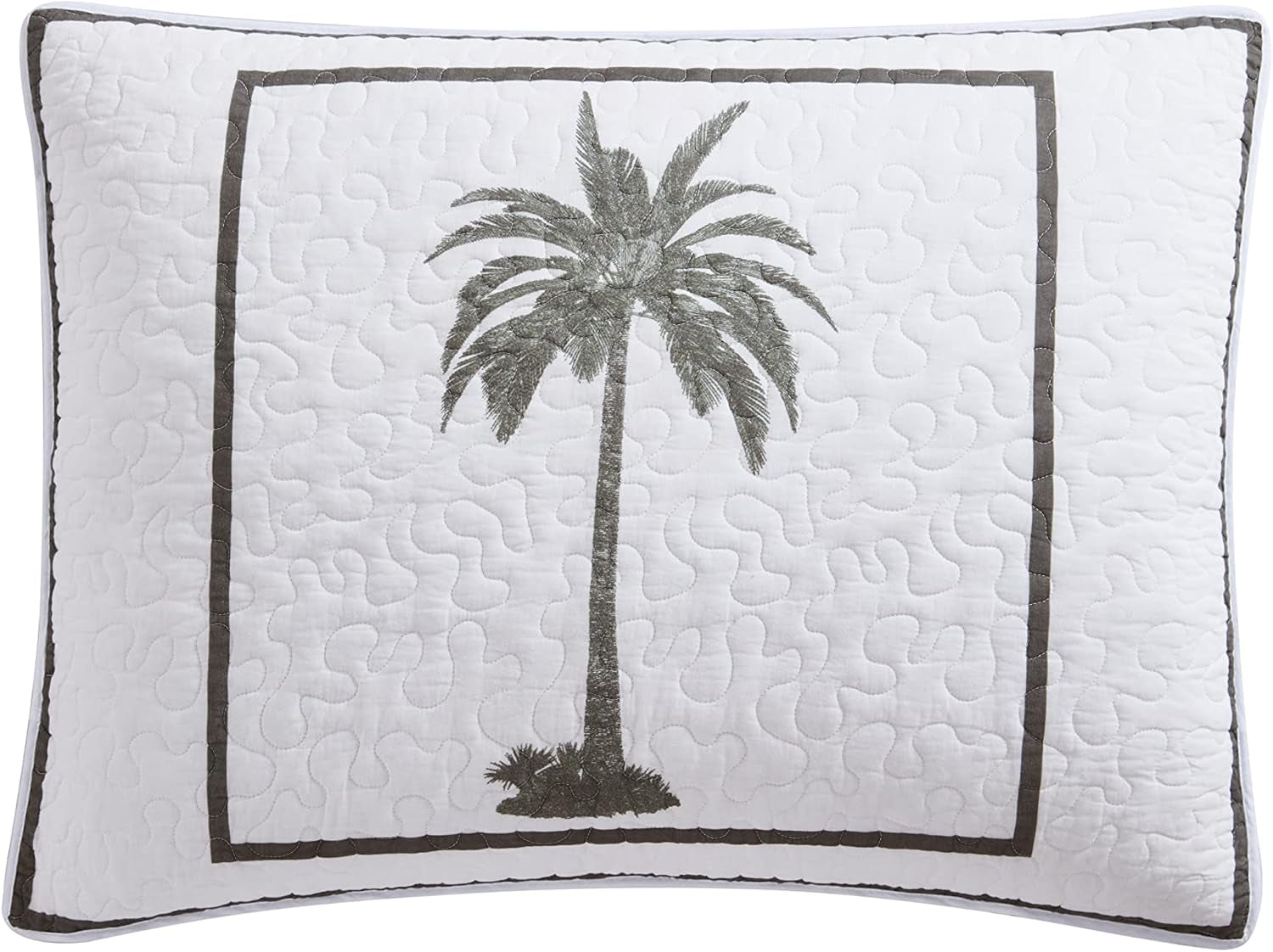Tommy Bahama Palm Island Collection | Cuvertură - 100% bumbac, reversibilă, moale și respirabilă, pre-spălată pentru un plus de moliciune, pat king size, gri Plapumi si pilote Naty Shop