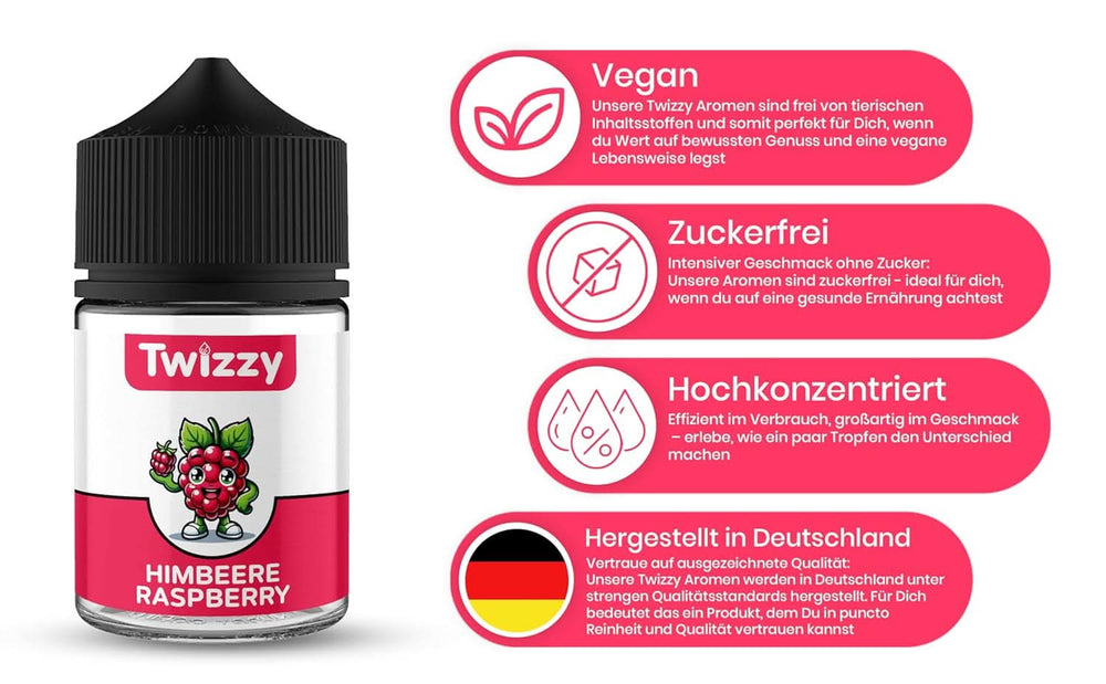 Twizzy, intensiver Himbeergeschmack, 60 Milliliter Arome Naty Shop