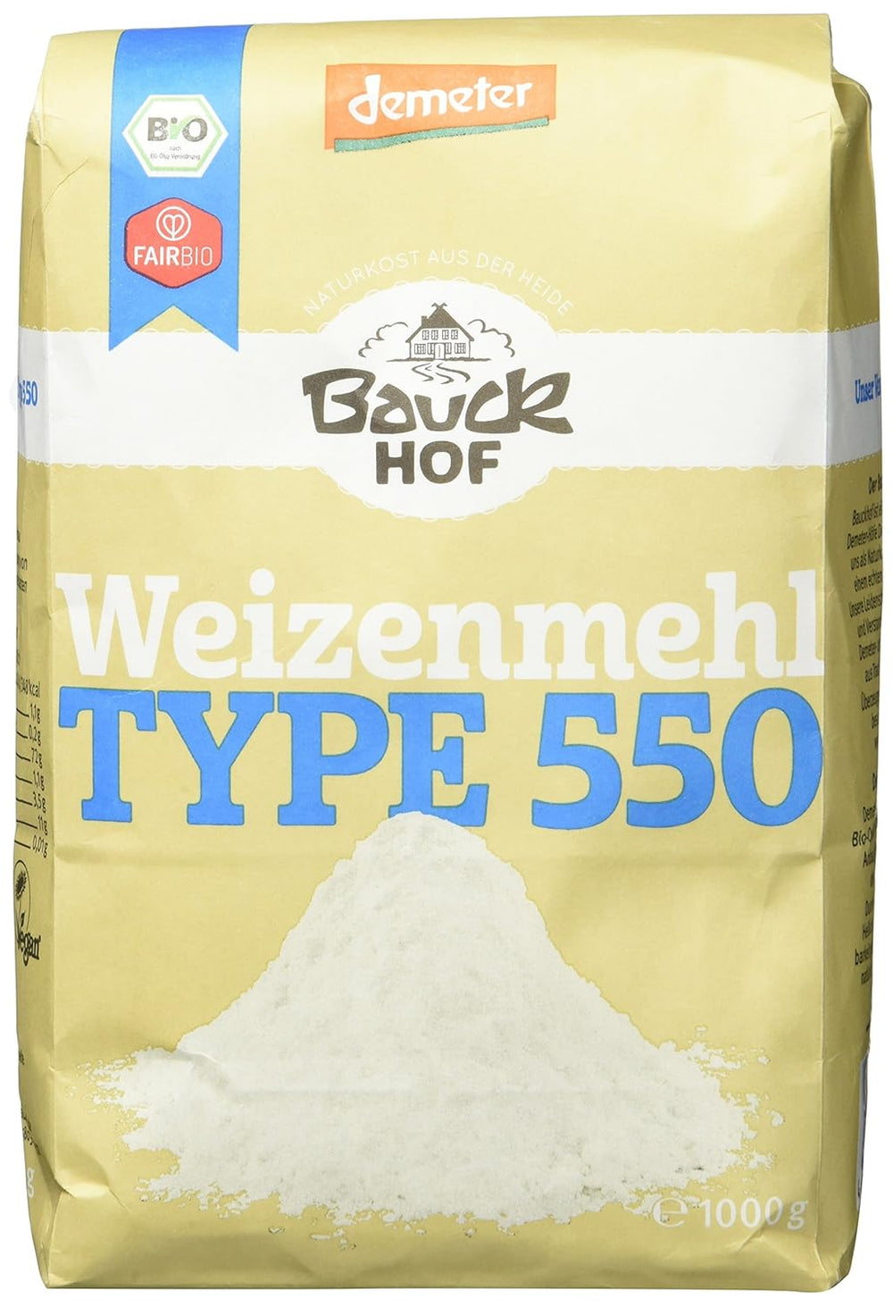 Weizenmehl Hof Typ 550 Demeter, 1 kg