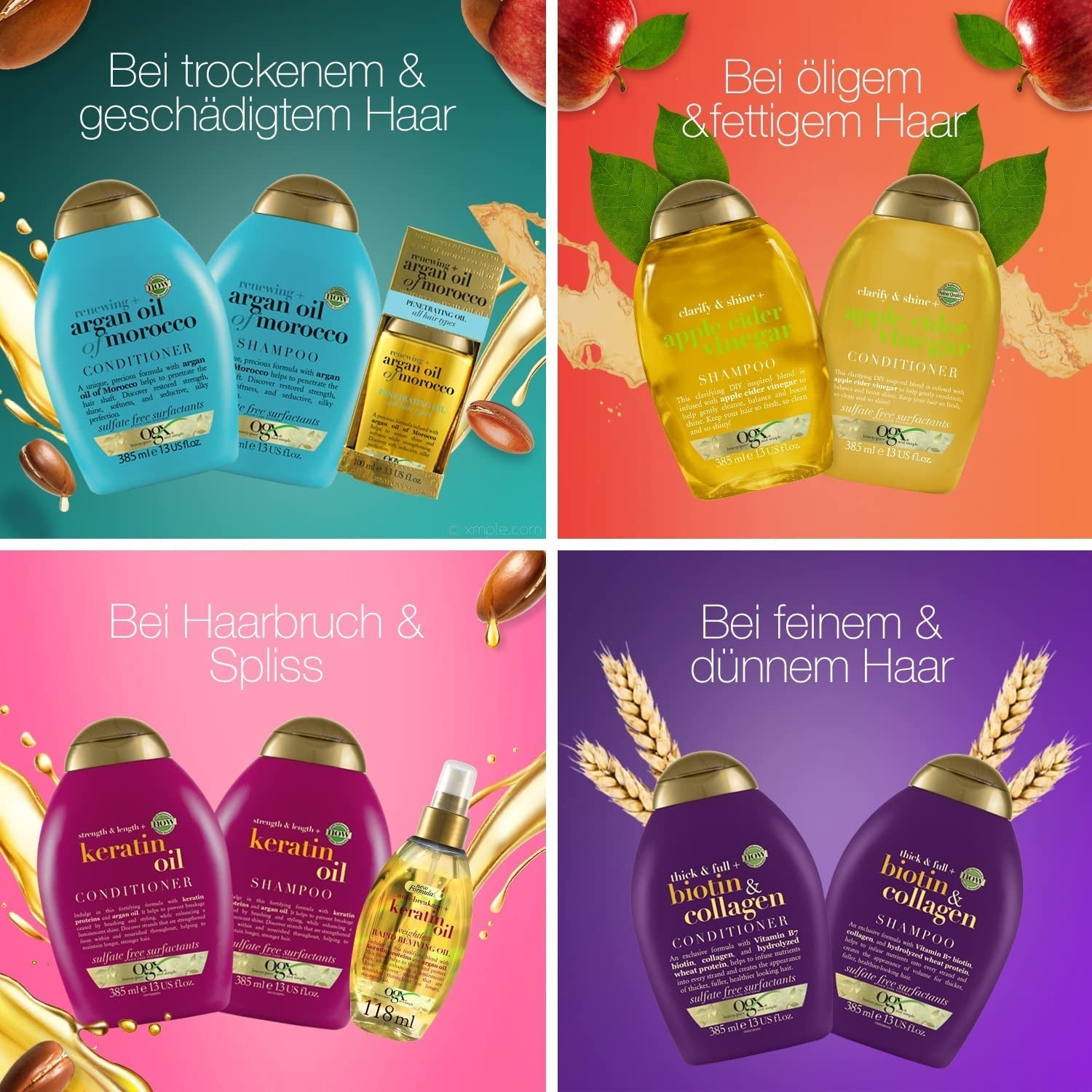 OGX Clarify & Shine Apfelessig-Shampoo, Apfelessig-Haarpflege, Dusche und Bad, Naty Shop