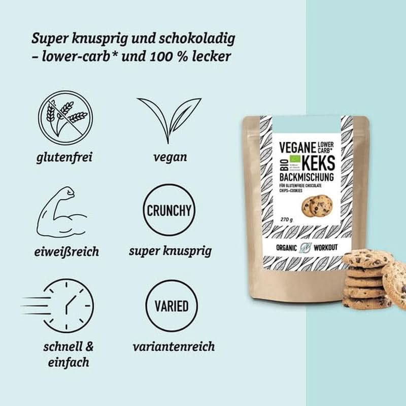 Mischung für vegane Schokoladenkekse, ohne Zuckerzusatz, mit Mandelmehl Naty Shop Kitchen