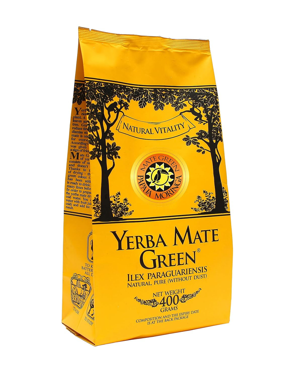 , Ceai Mate „Absint” 400 G Cu mentă, fructe de fenicul, iarbă de pelin | Ceai Mate brazilian de cea mai înaltă calitate, 1 bucată (pachet de 1)