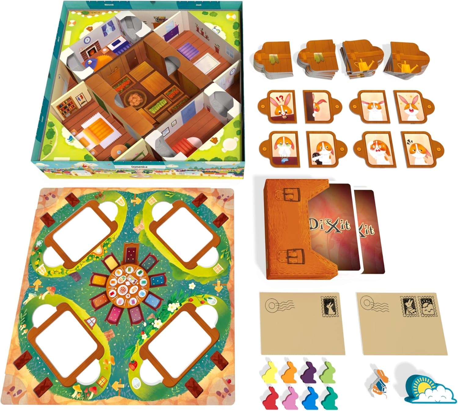 Asmodee Kids – Dixit Kids, Brettspiel für Fantasie und Fantasie für Kinder und die ganze Familie, illustrierte Spielkarten, 3-6 Spieler, ab 6 Jahren, 25 Min., italienische Ausgabe