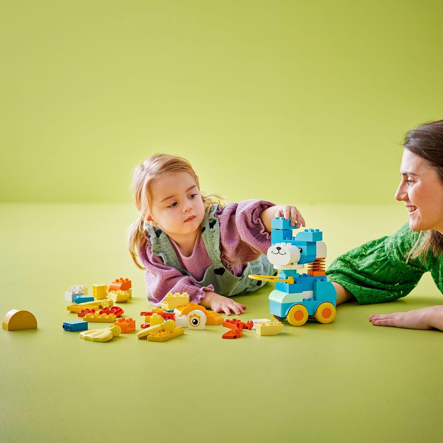 LEGO DUPLO Town Tiere auf Rädern 3-in-1-Set – Montessori Spielzeug zum Bauen von Ente, Fisch oder Hund mit Rädern und Ziehgriff – Geschenk für Mädchen und Jungen ab 2 Jahren – 10448