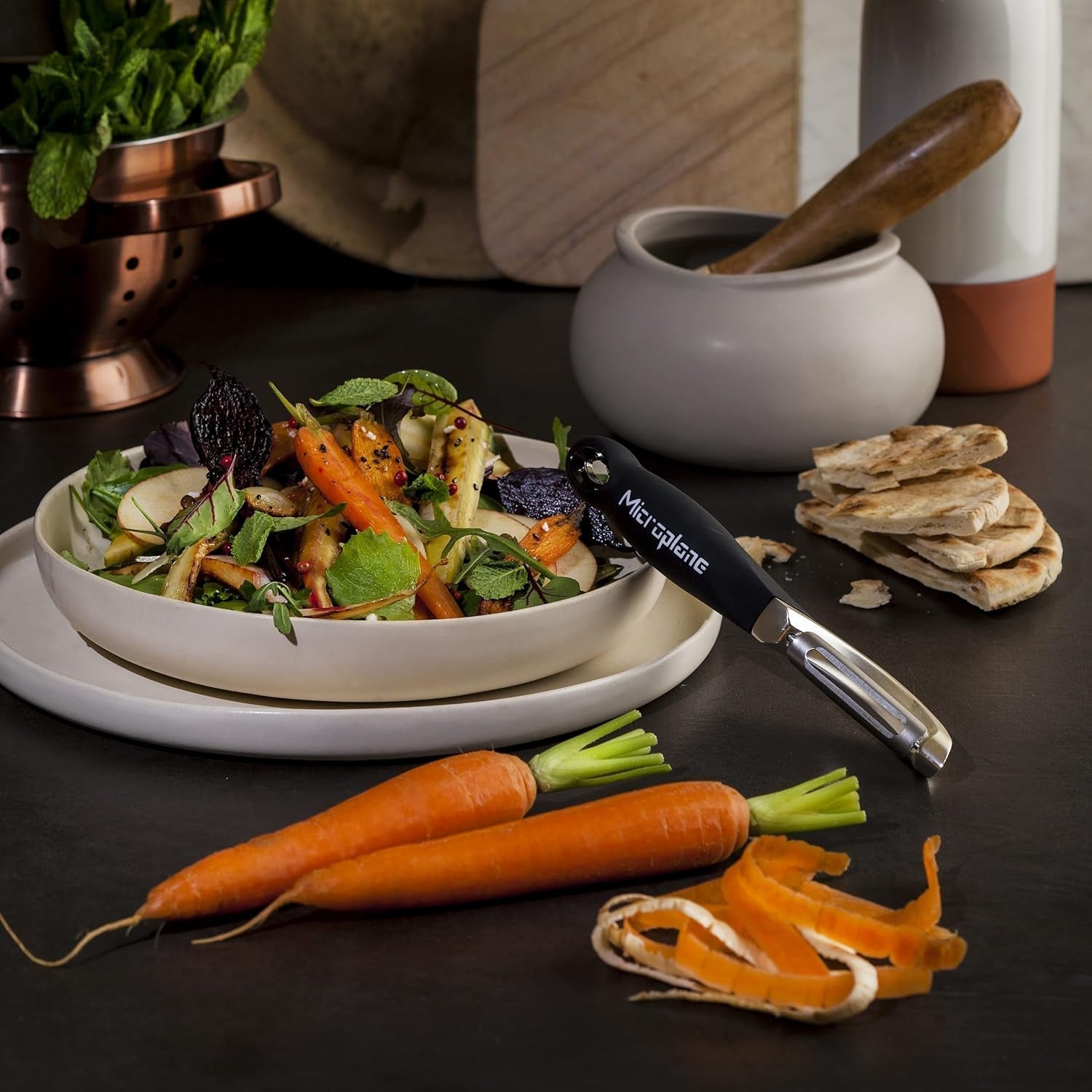 Naty Shop Microplane Professioneller Doppelklingen-Edelstahl-Beidhändigschäler