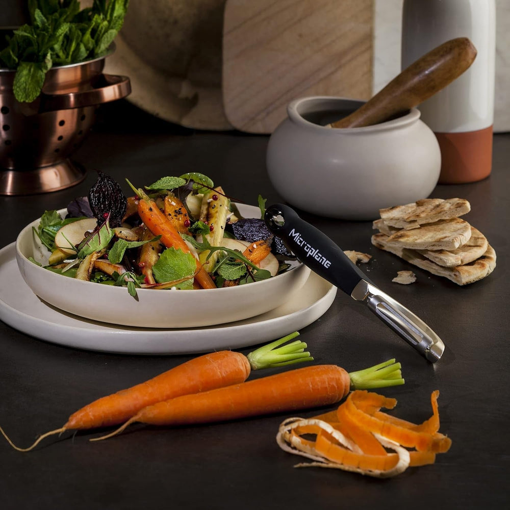 Naty Shop Microplane Professioneller Doppelklingen-Edelstahl-Beidhändigschäler