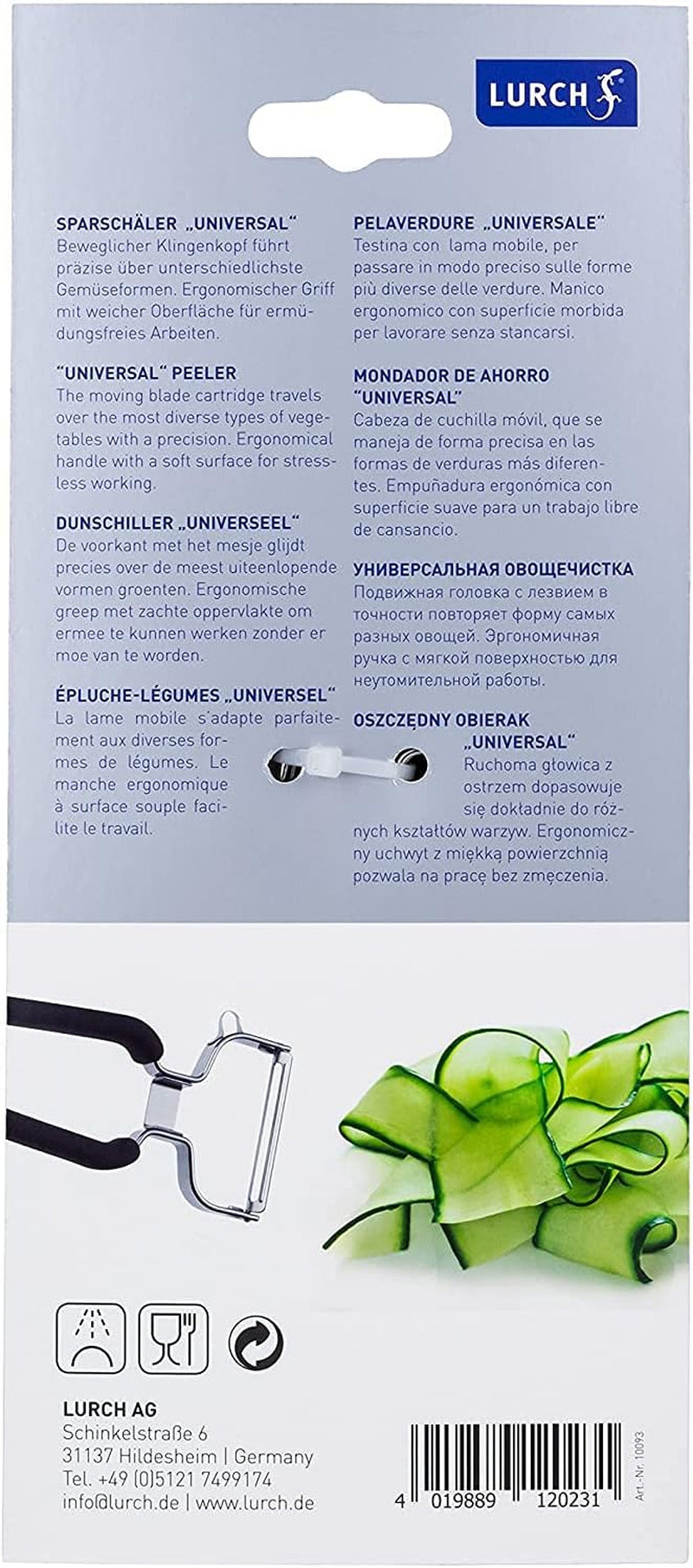 Lurch Sparschäler Edelstahl Kartoffelschäler mit Klingenkopf Möbelschäler Naty Shop