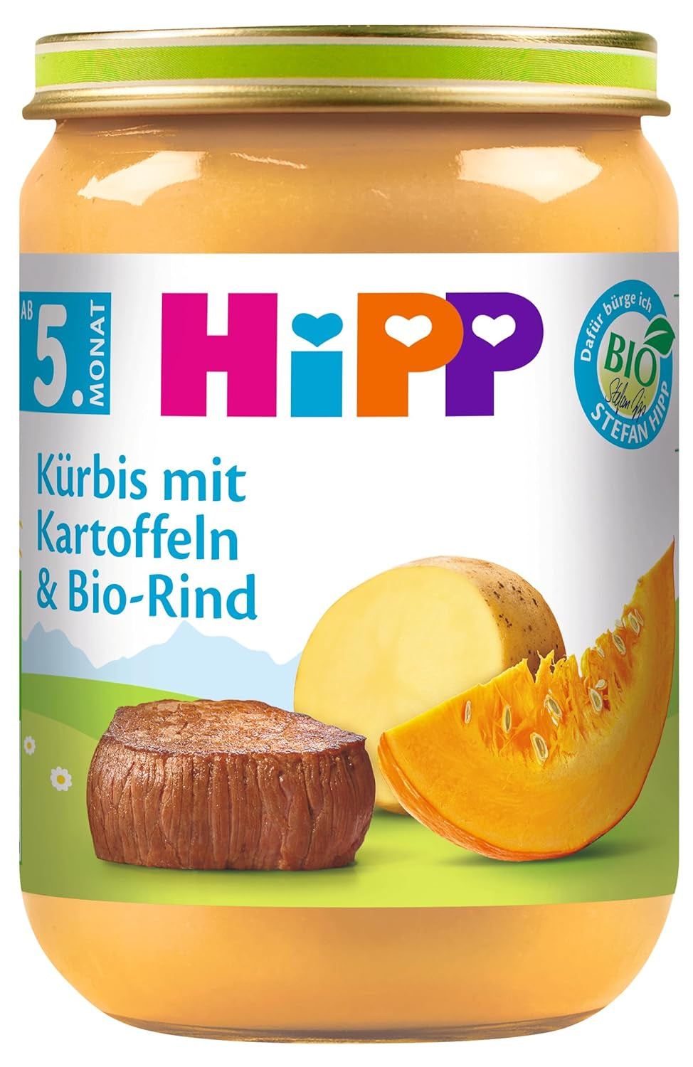 HiPP Kürbis mit Kartoffeln und Bio-Rindfleisch 6er Pack (6 x 190g)