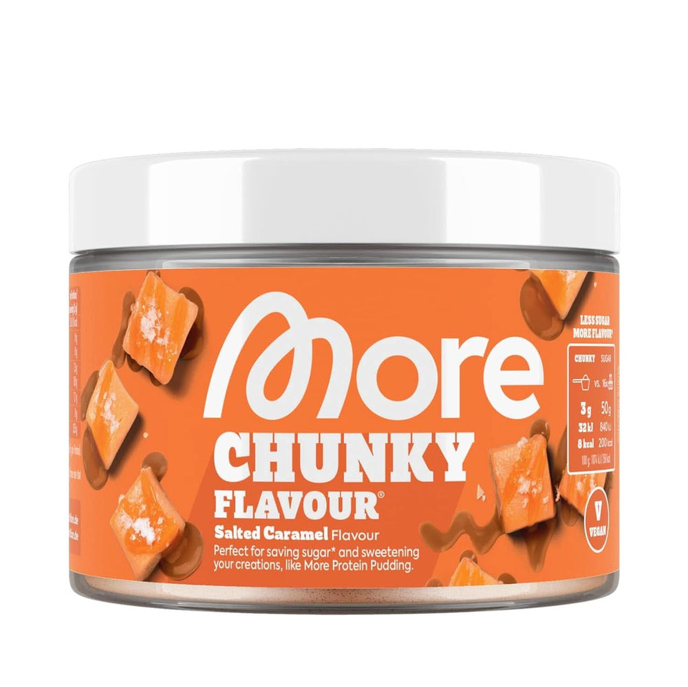 MEHR Chunky Flavour, Blueberry Cheesecake, Aromapulver zum Süßen mit Inulin und Laktase, 150 Gramm Süßstoffe Naty Shop 150 Gramm gesalzenes Karamell