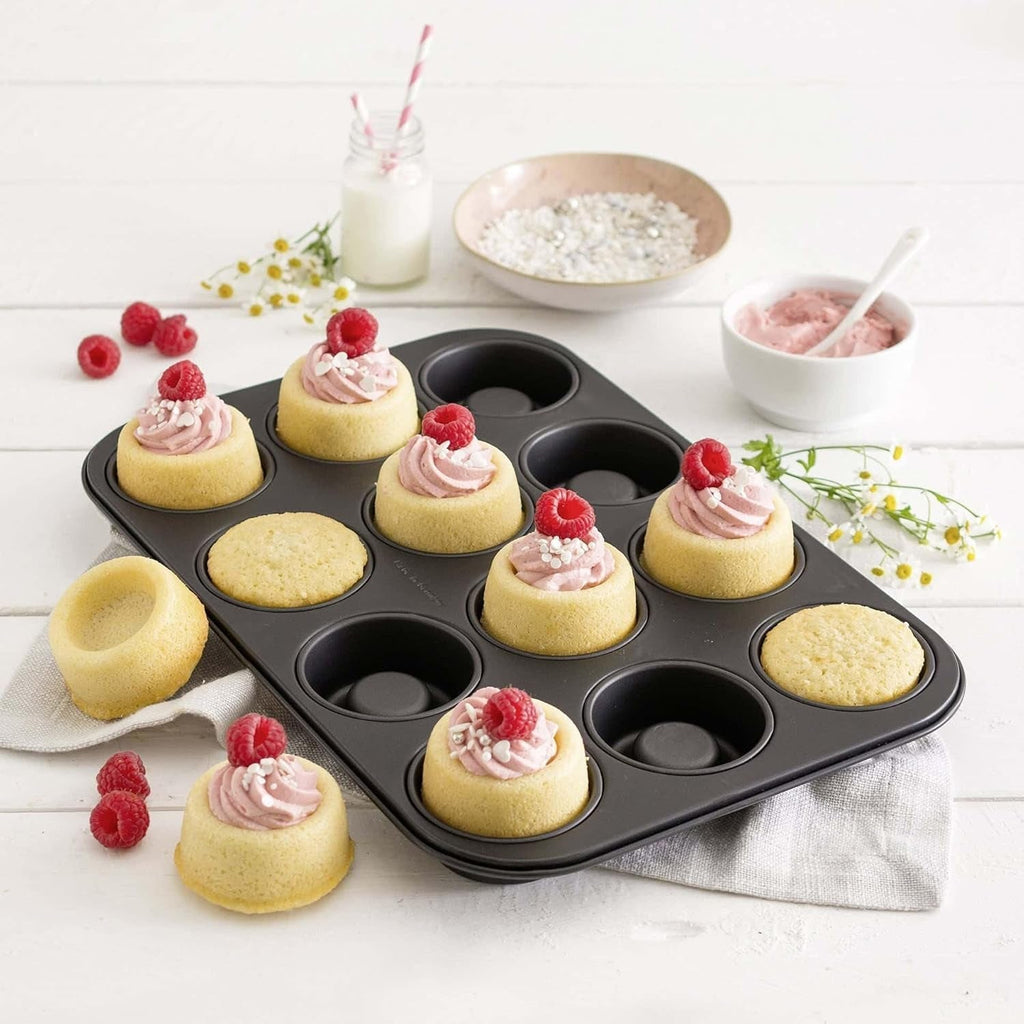 Zenker Cup-Cake-Backblech 12Er Set – Premium Antihaftbeschichtung, Für Perfekte Cupcakes, 385X265X30Mm, Hitzebeständig Bis 230°C Matrite si tavi pentru copt Naty Shop