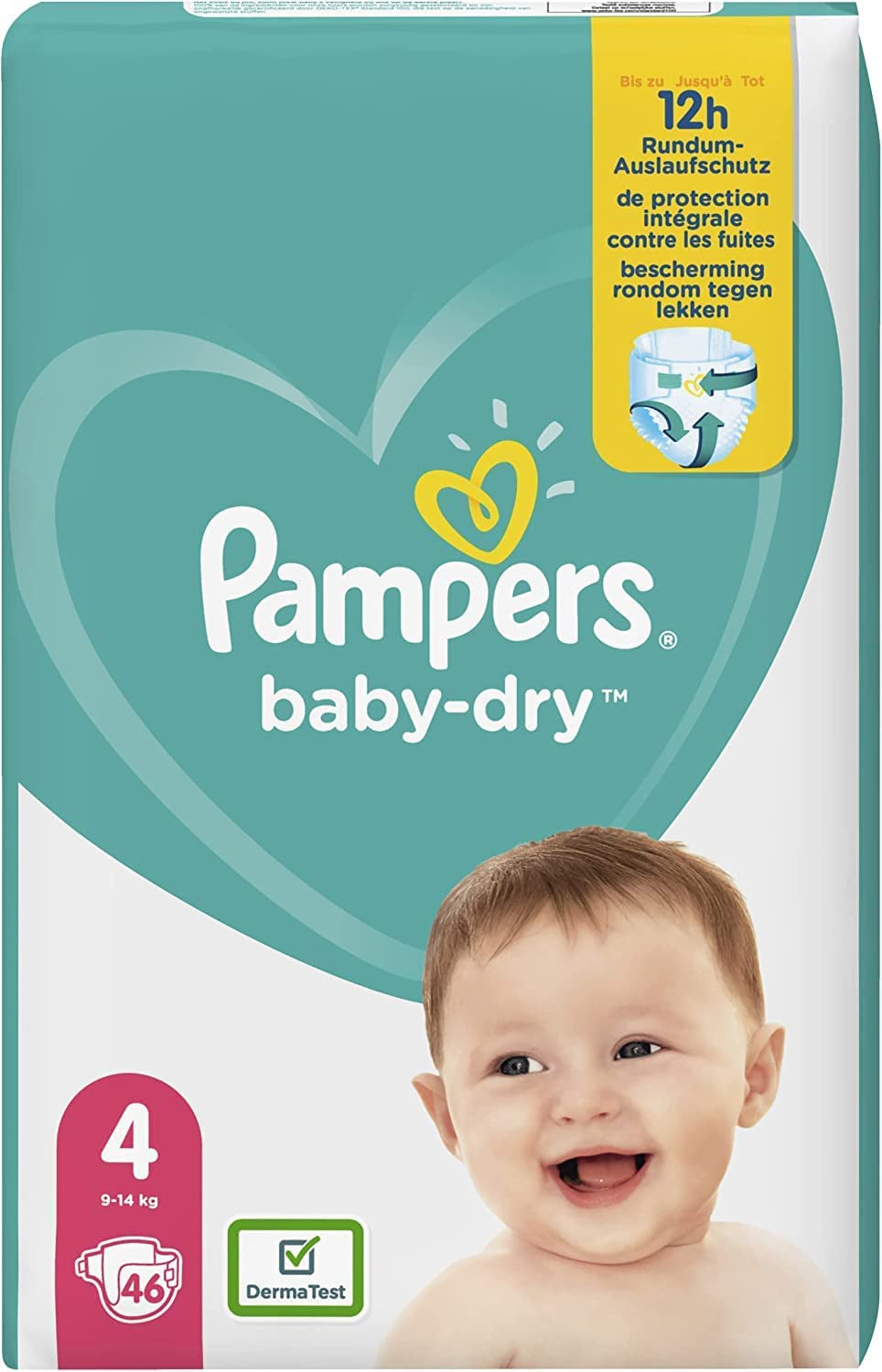 Pampers Baby-Dry Windeln, Größe 8, 43 Windeln, ab 19 kg, Jumbo+ Packung