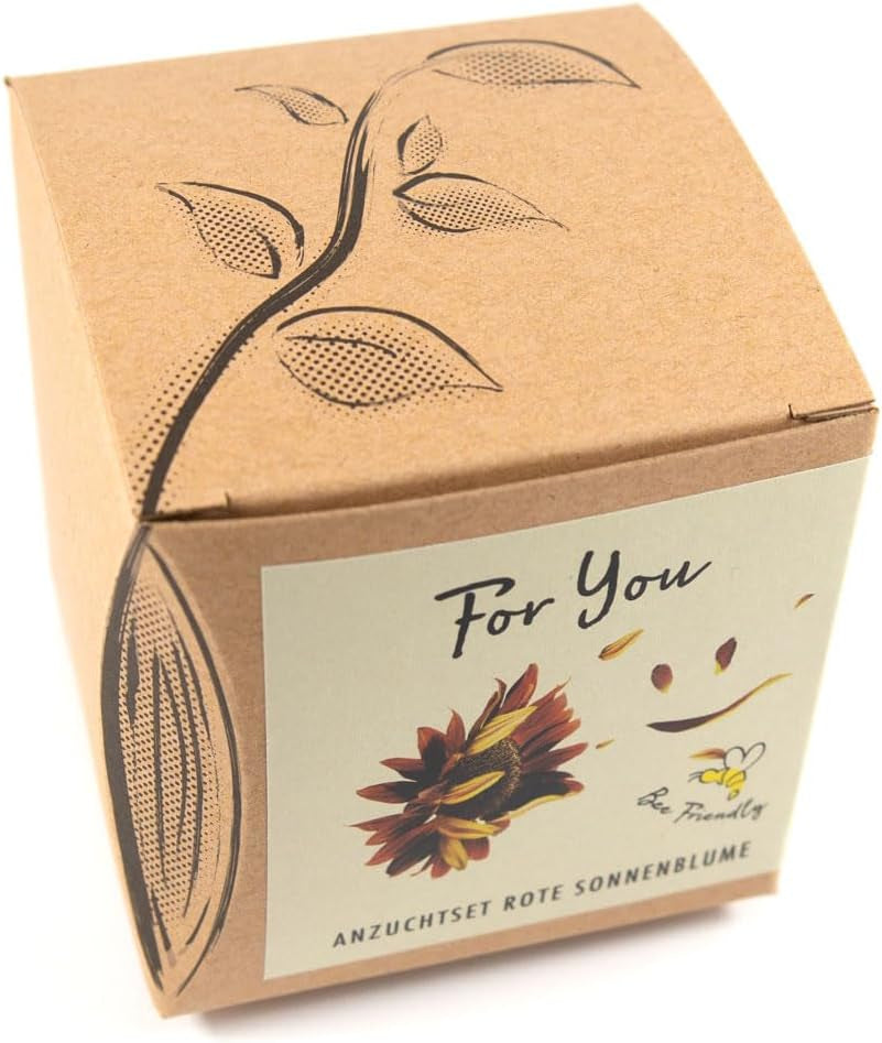 Geschenkset für den Pflanzenanbau – Sunflower Sunset, einschließlich Töpfen, Substrat und Anbauanleitung