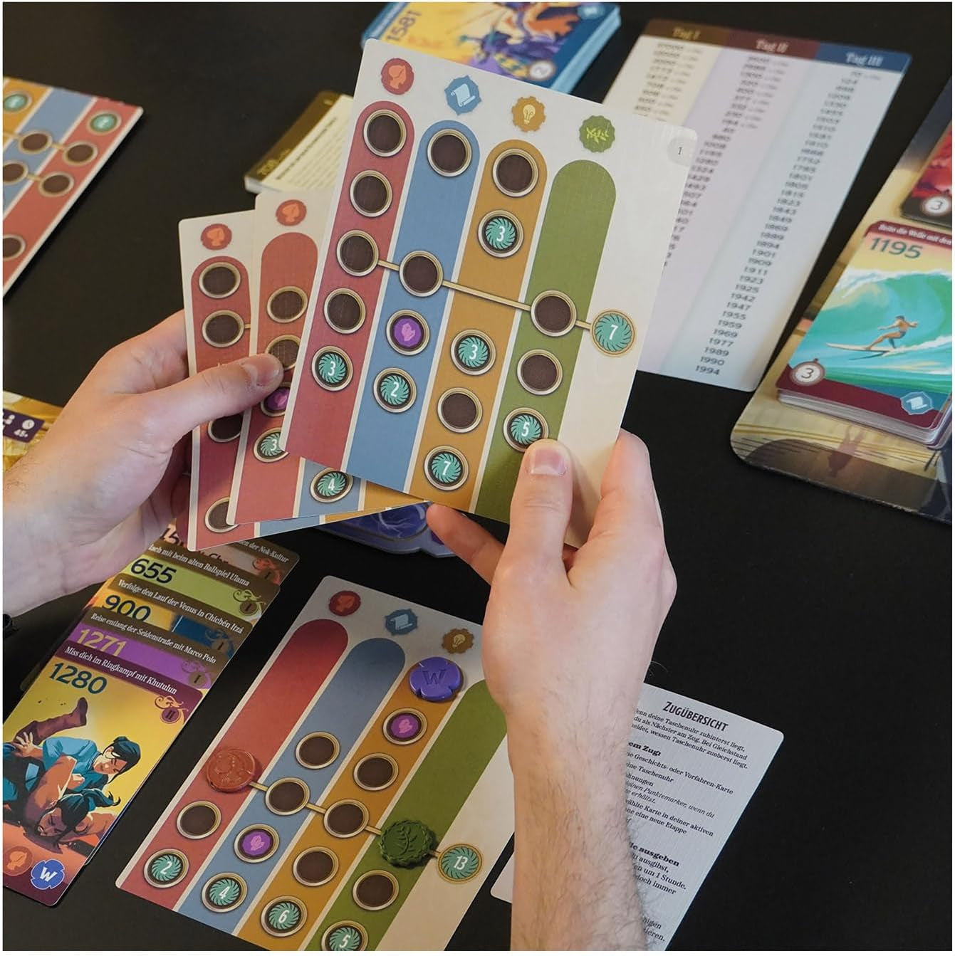 Game Factory 646098 Wandern, Zeitreise, Brettspiel für 1–4 Spieler, ab 10 Jahren, Familienspiel