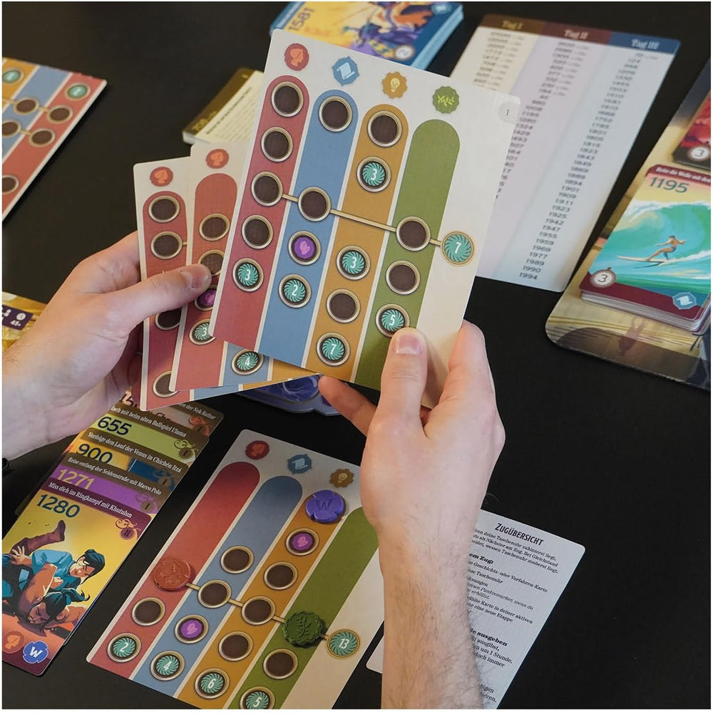 Game Factory 646098 Wandern, Zeitreise, Brettspiel für 1–4 Spieler, ab 10 Jahren, Familienspiel