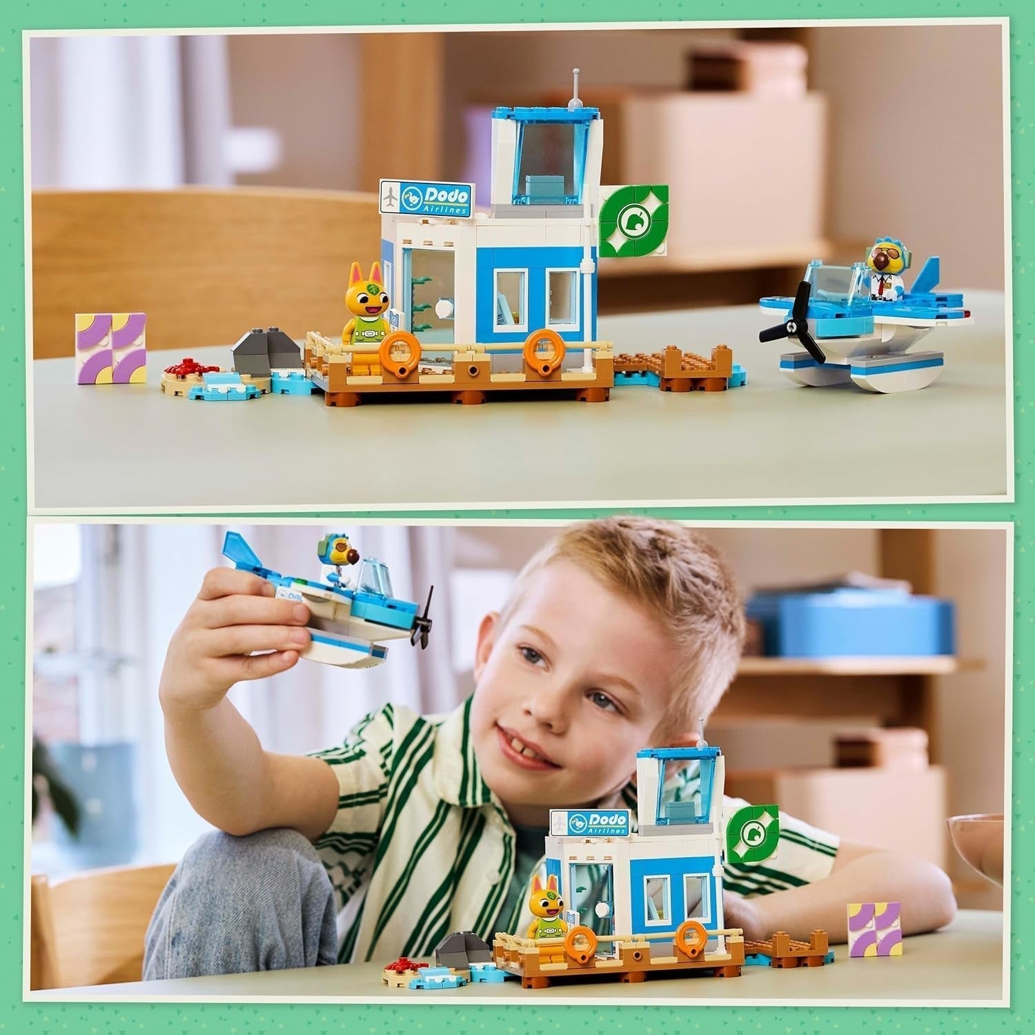 LEGO Animal Crossing Fly with Dodo Airlines, set de jocuri video, jucărie de aeroport, hidroavion și minifigurină pilot, cadou pentru fete și băieți cu vârsta de 7+ 77051 Seturi de constructie Besuche den LEGO-Store