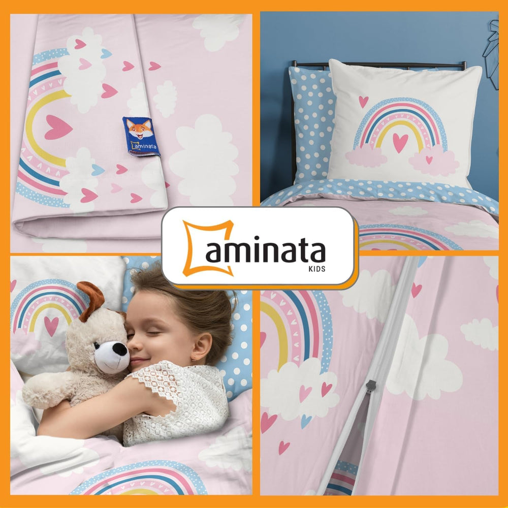 Aminata Kids Bettwäsche für Kinder, Regenbogen, Wendebettwäsche – Kinder Naty Shop