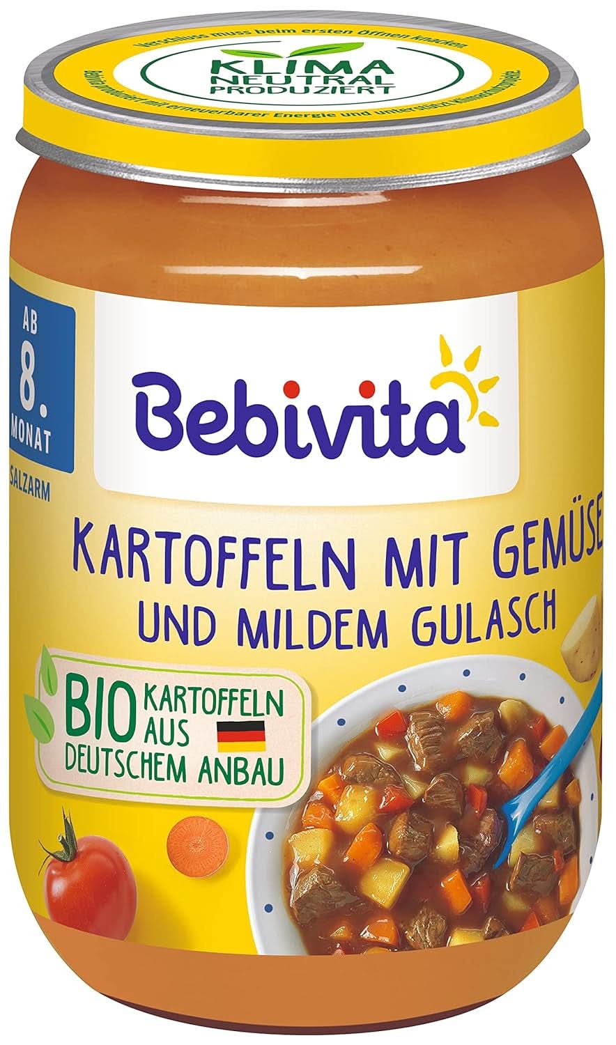 Menüs ab 8 Monaten Spaghetti Bolognese, 6er-Pack (6 x 220 Gramm), mittelgroß Mutter und Kind Naty Shop