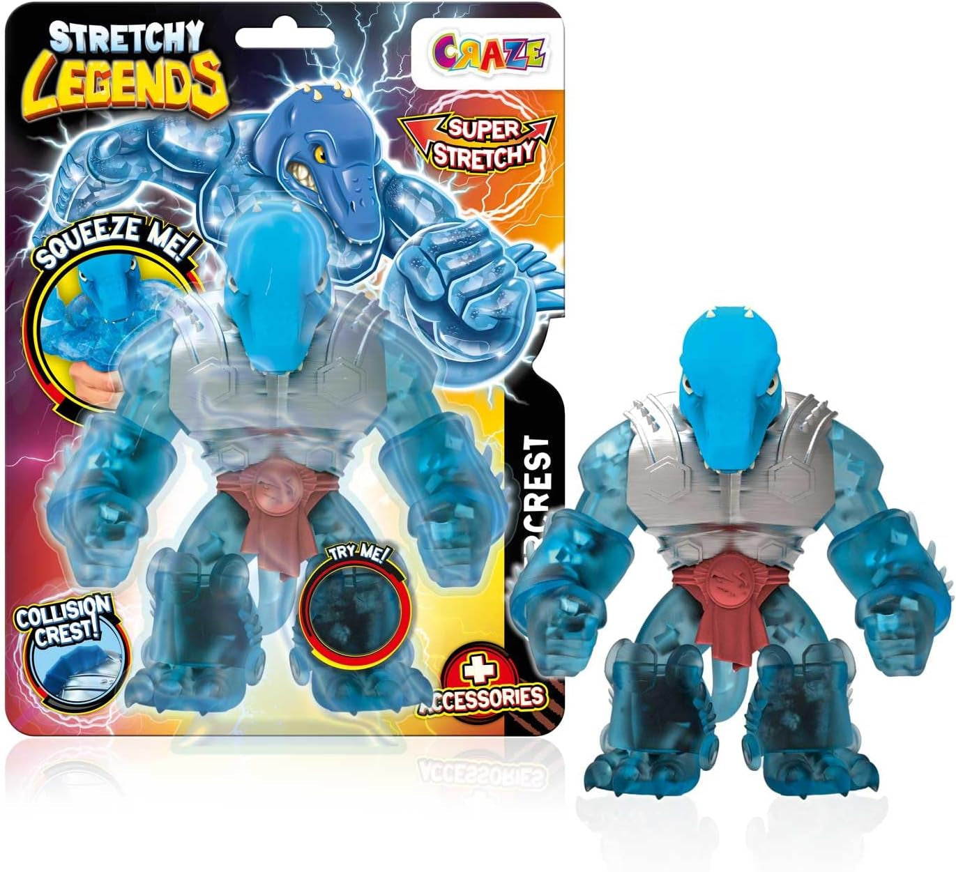 STRETCHY LEGENDS D'Molition - Figurine de acțiune elastice pentru copii, figuri de supereroi elastice pentru a colecta cu umplutură de slime Action figures Naty Shop Stretchy Silvercrest