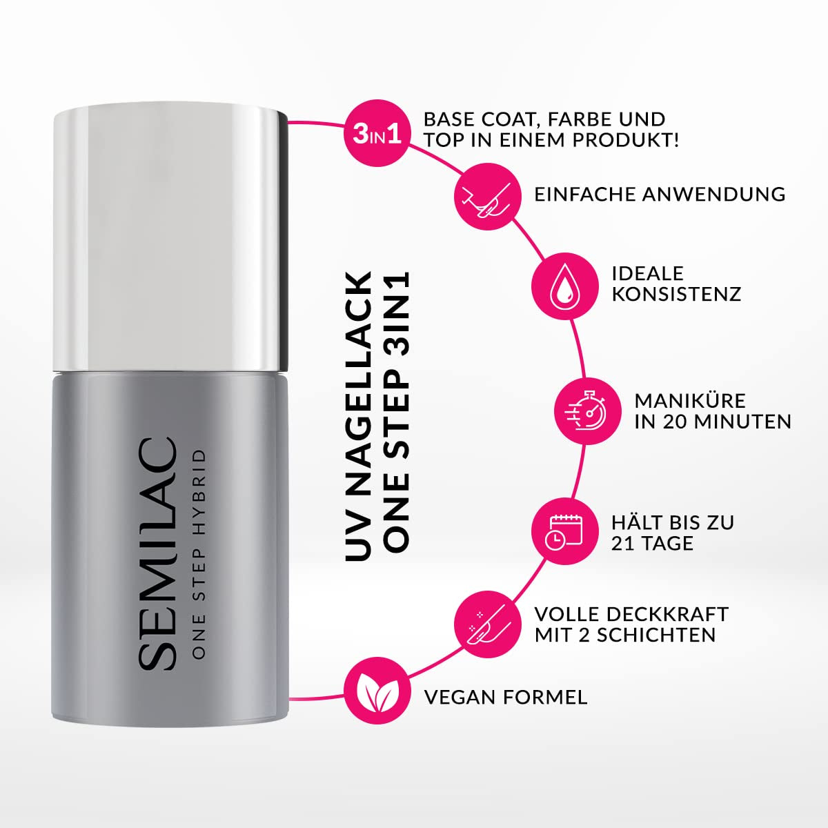 Oja UV Semilac One Step 3 in 1 S251 Kokoscreme 7ml