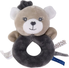 - Jucărie de pluș cu zornăitor - Urs - 012290 - Gri - Fleece - Naștere - Jucărie moale - Bebeluș - Calmant - Soft - Lavabil - 13 cm x 10 cm - De la 0 luni Jucarii Bebe Naty Shop