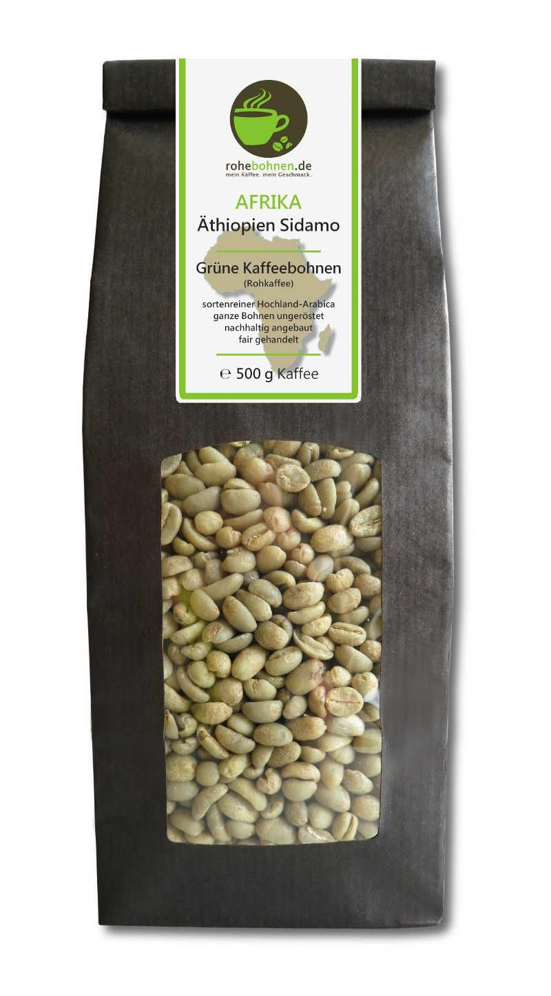 Cafea crudă - Cafea verde Etiopia, Java, Honduras organică (pachet redus boabe de cafea verde 3x500g) - certificată GMP