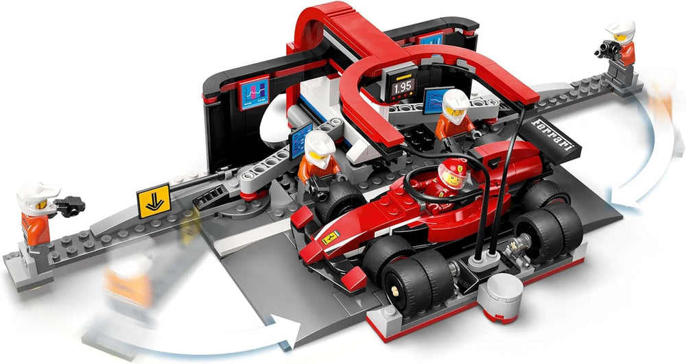 LEGO City F1 Boxenstopp mit Team und Ferrari Speedster – Formel-1-Boxenstopp-Set mit 1 Rennfahrer und 4 mechanischen Minifiguren – Rennauto-Spielzeug für Jungen und Mädchen ab 6 Jahren – 60443 Bausets. Besuchen Sie den LEGO-Store