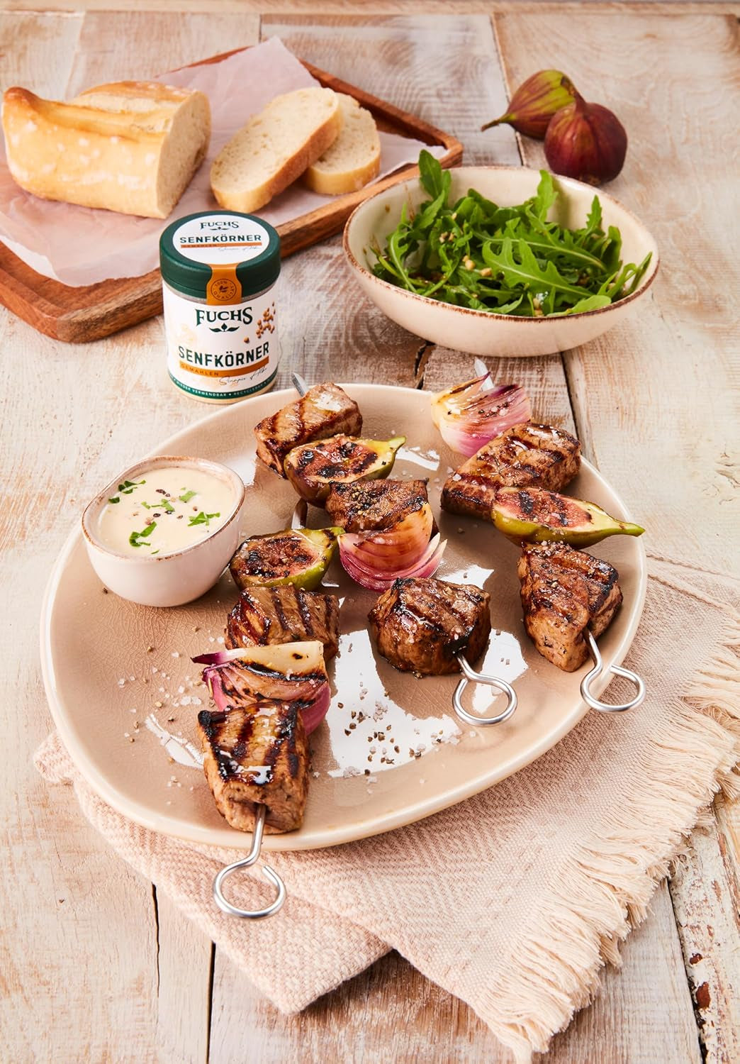 Fuchs Gewürze - Senfkörner gemahlen - für die Zubereitung von Rubs, zum Verfeinern von Suppen und Saucen - natürliche Zutaten - 45 g in wiederverwendbarer, recyclebarer Dose