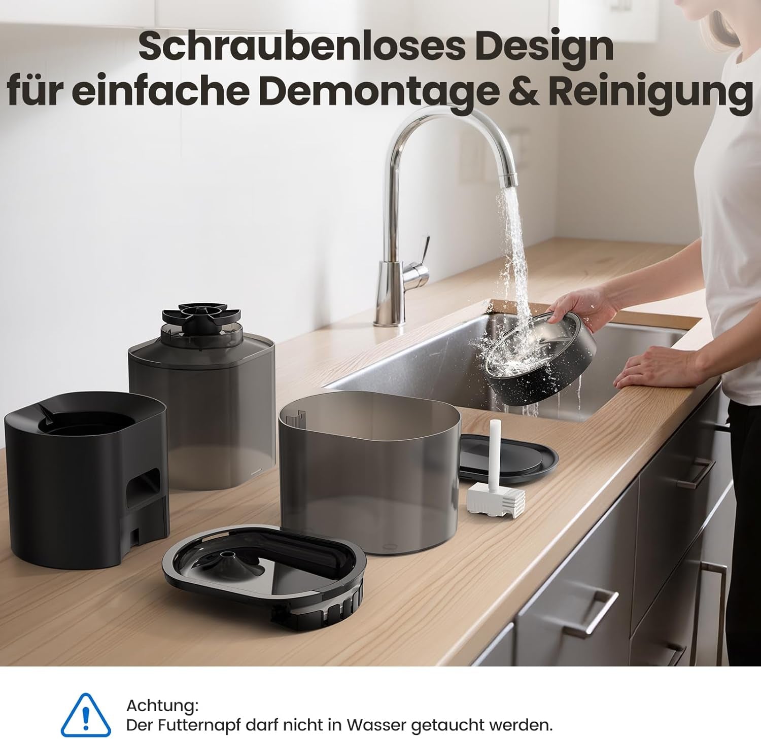 3L Automatischer Katzenfutterspender 2.5L Katzenbrunnen-Set, geräuscharmes App-steuerbares Fernfütterungsgerät mit 10 Mahlzeiten pro Tag, Anti-Verstopfungs-Design, ideal für Katzen & Welpen