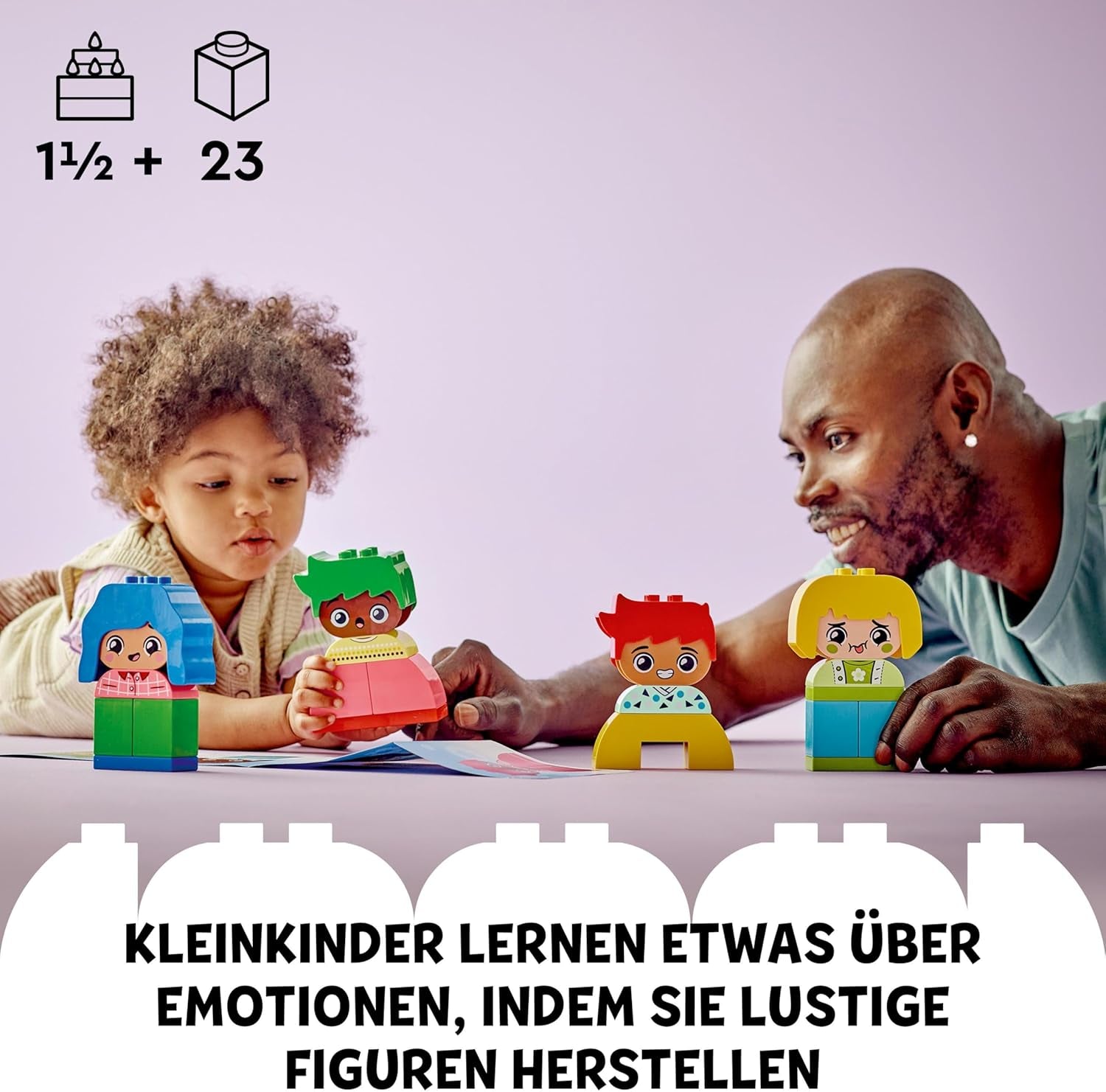 LEGO DUPLO Big Feelings, Bau-Stapelspiel mit 23 bunten Steinen und 4 Figuren, Motorikspielzeug zur Förderung der sozialen und emotionalen Entwicklung kleiner Kinder ab 18 Monaten 10415 Bausets Beuche den LEGO-Store