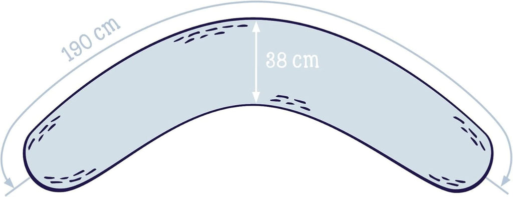 Julius Zöllner pernă de alăptare din jersey aprox. 190 cm | umplutură 42 litri microperle Eps | Fabricat în Germania | capac din jersey 100% bumbac Accesorii Hrana si Alaptare Bebe Naty Shop