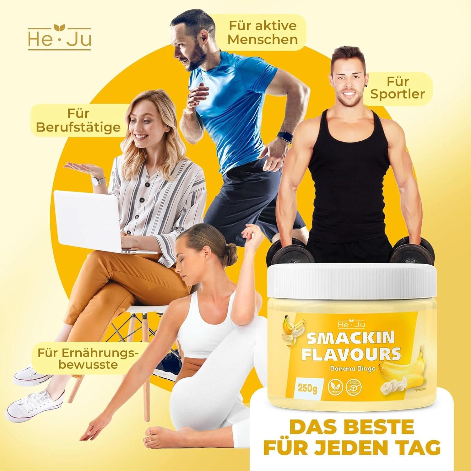 He-Ju, Pulver mit Bananengeschmack, 250 Gramm Aromen Naty Shop