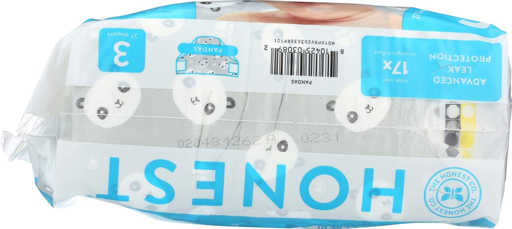 – Umweltfreundliche und hochwertige Wegwerfwindeln, Pandas, Größe 3 (7,3–12,7 kg), 27 Stück