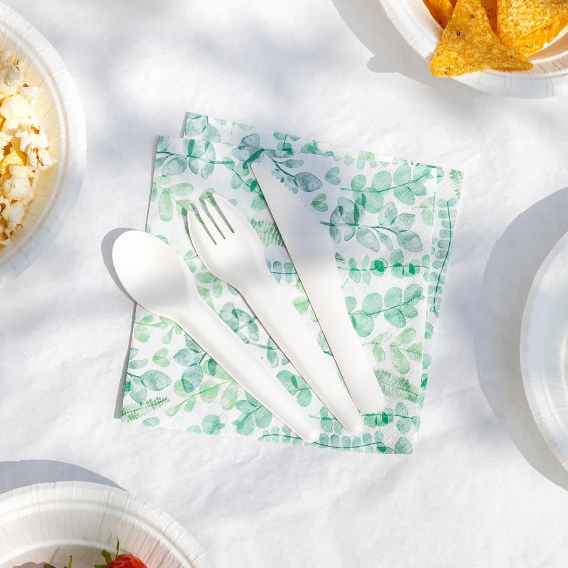 Șervețele de unică folosință Talking Tables Table Kind, șervețele din hârtie moale, frunze verzi, pentru nunți sau uz zilnic, ecologice, compostabile, reciclabile, produse în UE, 2