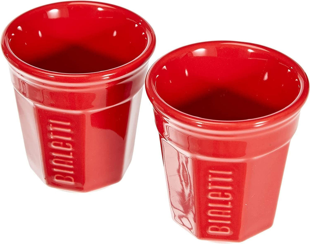 Bialetti - Mini Express Kandisky: Set Moka include aparat de cafea pentru 2 cești (90ml) + 2 cești de espresso, roșu, aluminiu