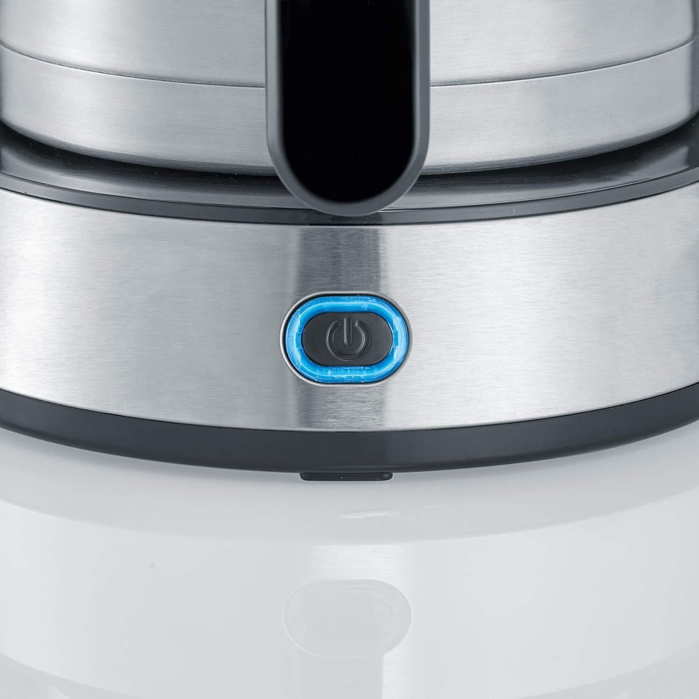 Espressor SEVERIN „TypeSwitch” cu carafă termică, AromaSwitch pentru alegerea între 2 profiluri de preparare, aparat de cafea pentru până la 10 cești, 1000W, oțel inoxidabil periat-negru, KA 4845